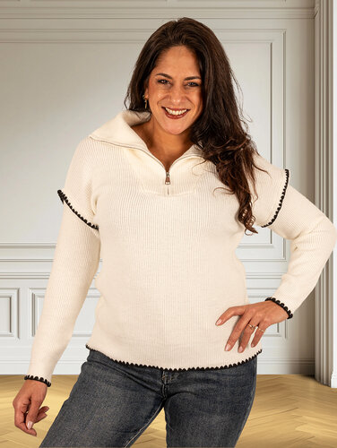 Ecru schipperstrui feston