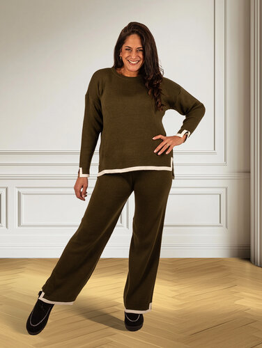 Groen comfy pak bies