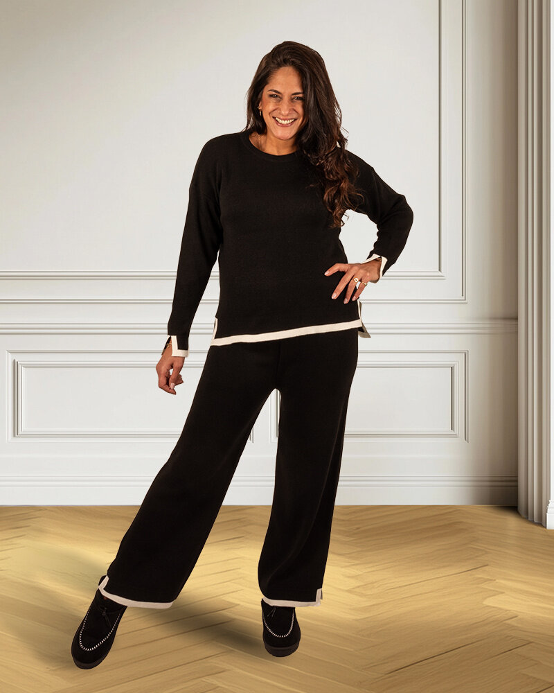 Zwart comfy pak bies