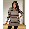Grijs/zwart gestreepte schipperstrui  van Cosmoda