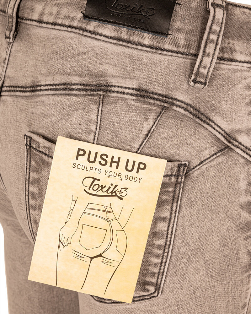 Lichtgrijze push-up skinny jeans  van Toxik