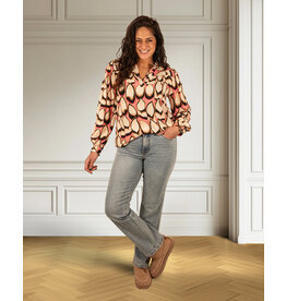 Blue high rise straight jeans van Norfy