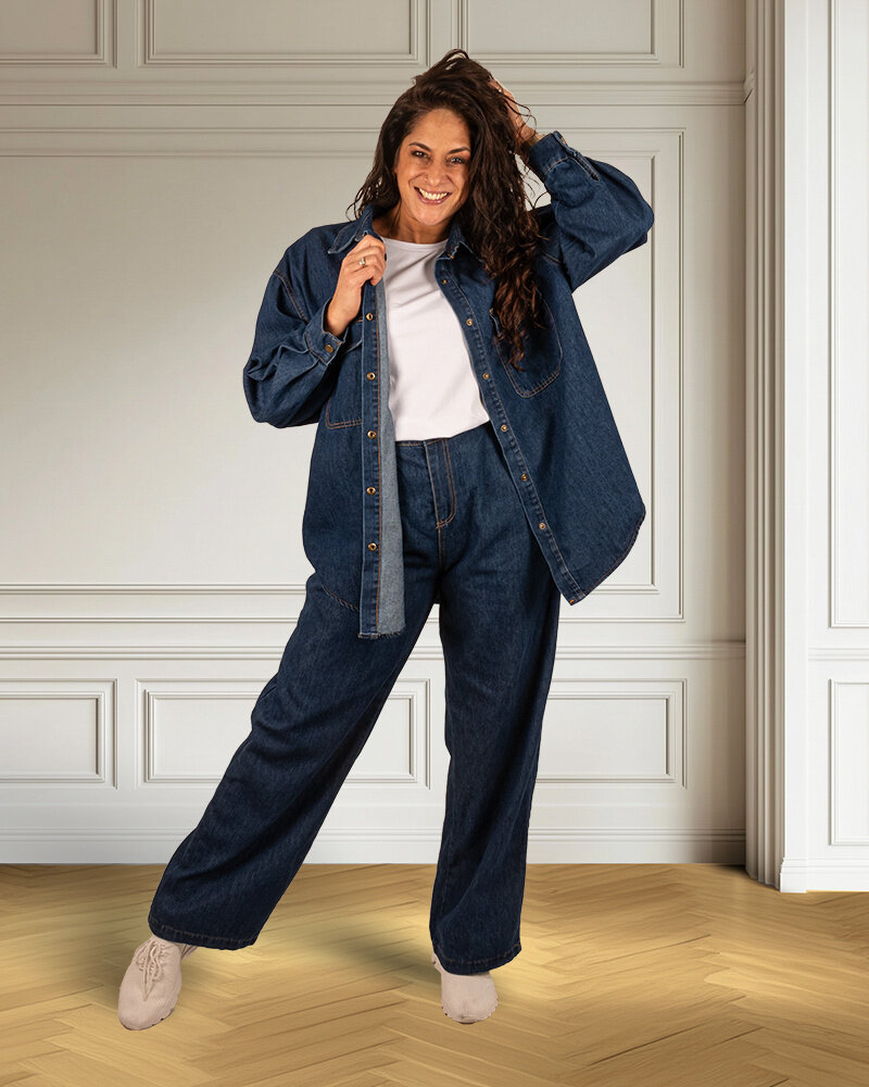 Jeans blouse met broek van Purple Queen