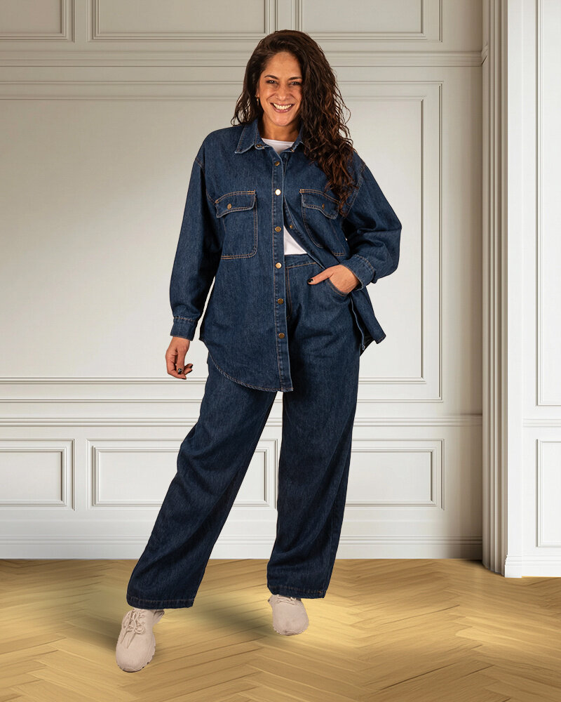 Jeans blouse met broek van Purple Queen