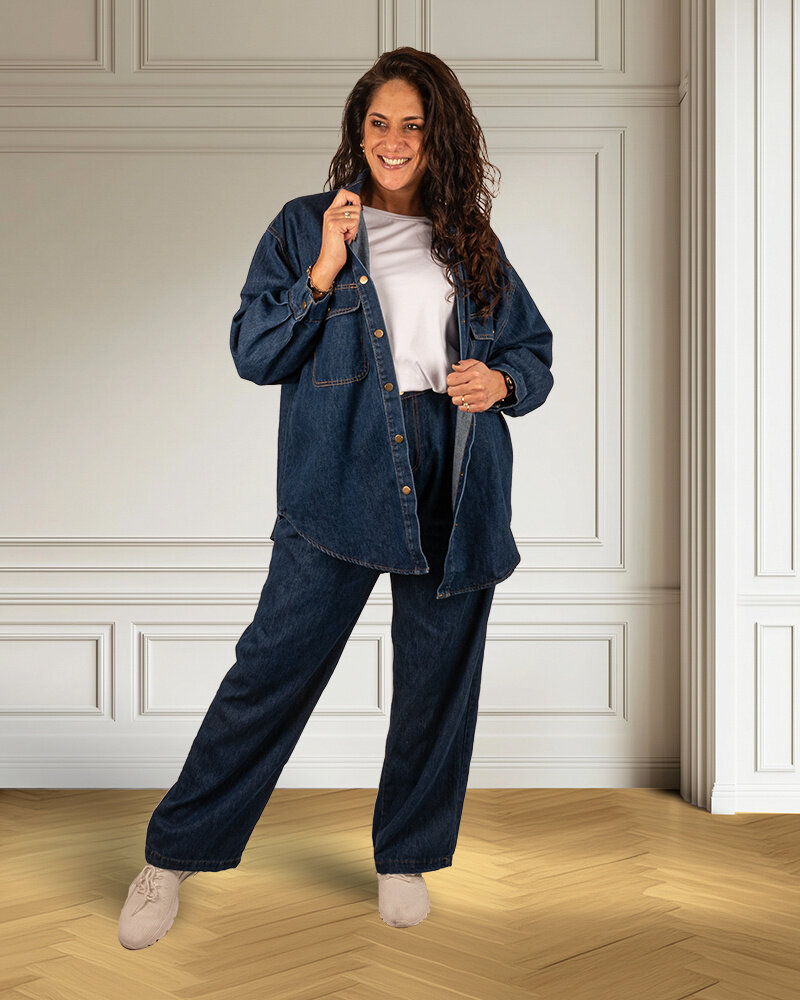 Jeans blouse met broek van Purple Queen