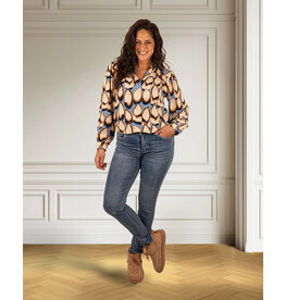 Mid blue high waist push-up jeans van Norfy