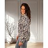 Ecru/donkerblauw zebraprint blouse van Lulumary