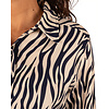 Ecru/donkerblauw zebraprint blouse van Lulumary