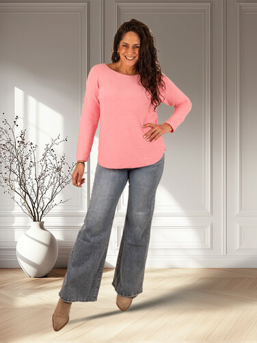 Hello Miss Blue wide leg flared jeans van Hello Miss