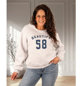 Lichtgrijze sweater "58"