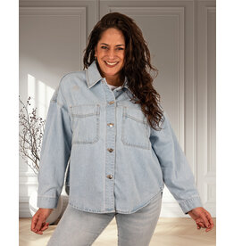 Lichtblauwe jeans blouse