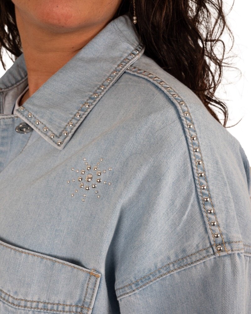 Lichtblauwe jeans blouse van Denim Days