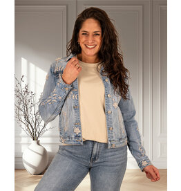 Jeans jasje met borduur