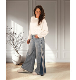 Toxik Blue wide leg jeans ingezet stuk
