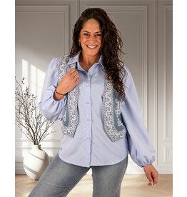 Jeans gilet met borduur