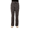 Blue/kit linen print travelstof pantalon met rechte pijp van Mi Piace