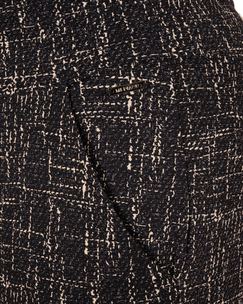 Blue/kit linen print travelstof pantalon met rechte pijp van Mi Piace