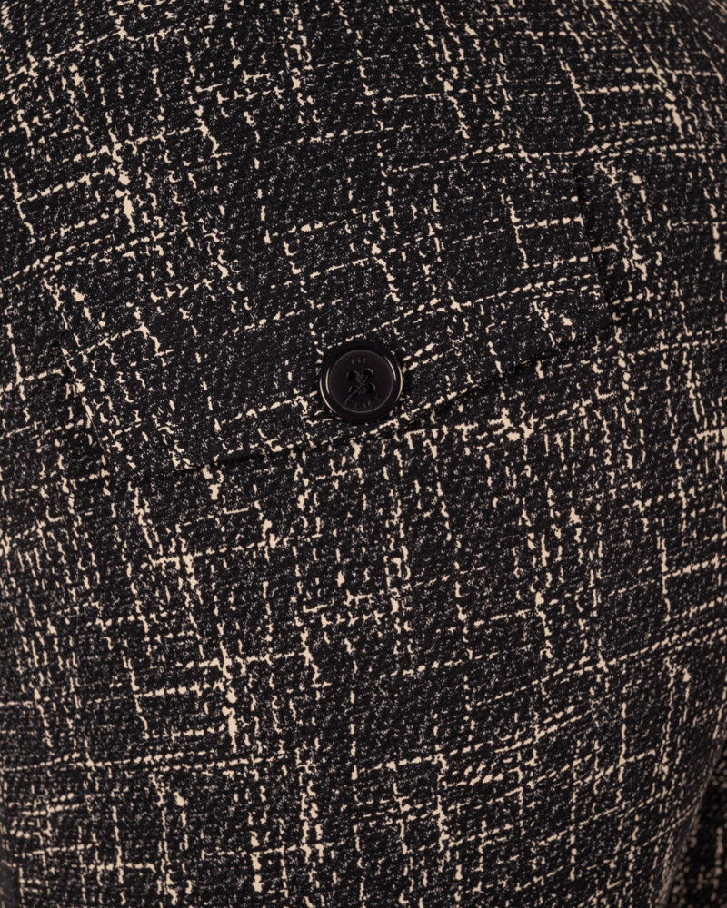 Blue/kit linen print travelstof pantalon met rechte pijp van Mi Piace