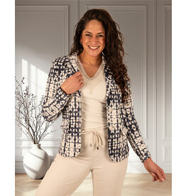Mi  Piace Blue/kit batik print travelstof blazer