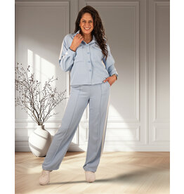 Vera Jo Lichtblauwe pantalon met bies
