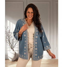 Jeans vest met borduur