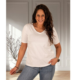 Gemma Ricceri Wit basis shirt V-hals