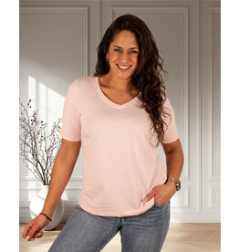 Gemma Ricceri Roze basis shirt V-hals