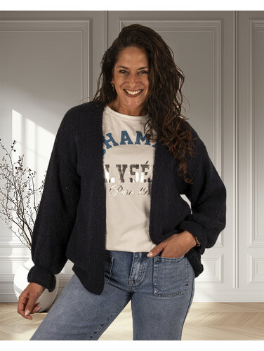 Gemma Ricceri Donkerblauw gebreid vest van Gemma Ricceri