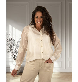 Ecru blouse met borduur
