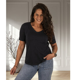 Gemma Ricceri Donkerblauw basis shirt V-hals