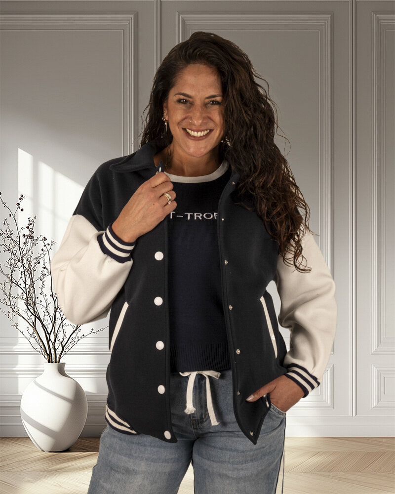 Donkerblauwe baseball jack  van El-Vita