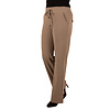 Taupe travelstof pantalon met rechte pijp van Mi Piace