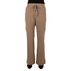 Taupe travelstof pantalon met rechte pijp van Mi Piace