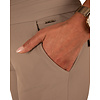 Taupe travelstof pantalon met rechte pijp van Mi Piace