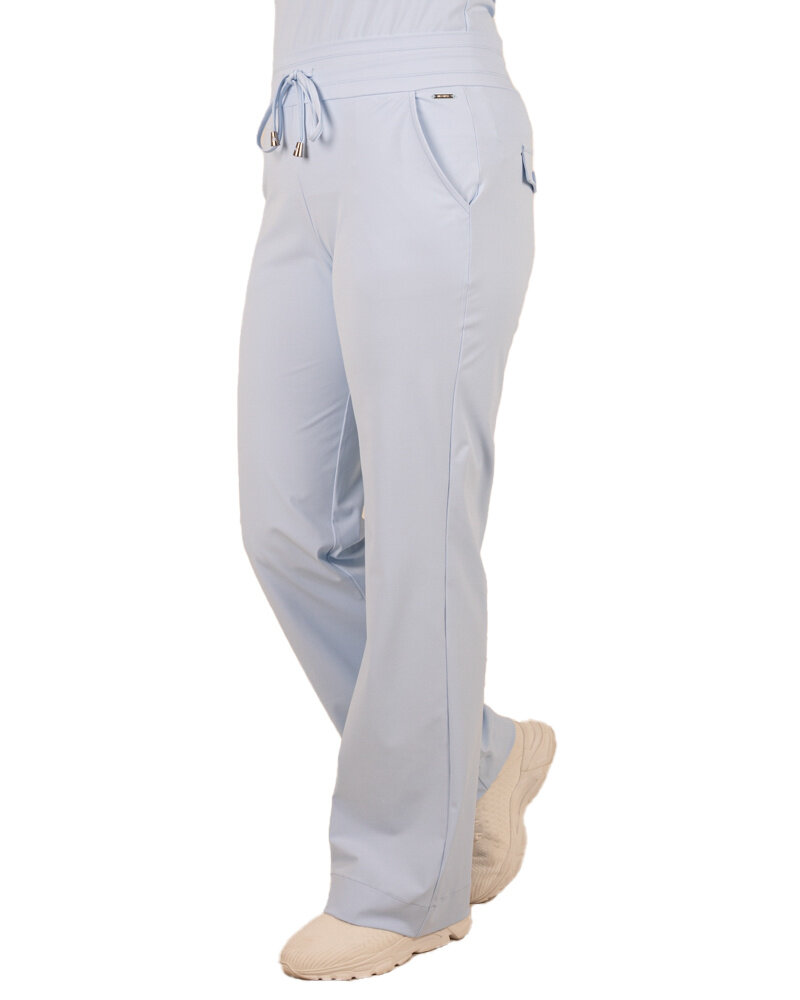 Lichtblauwe travelstof pantalon met rechte pijp van Mi Piace