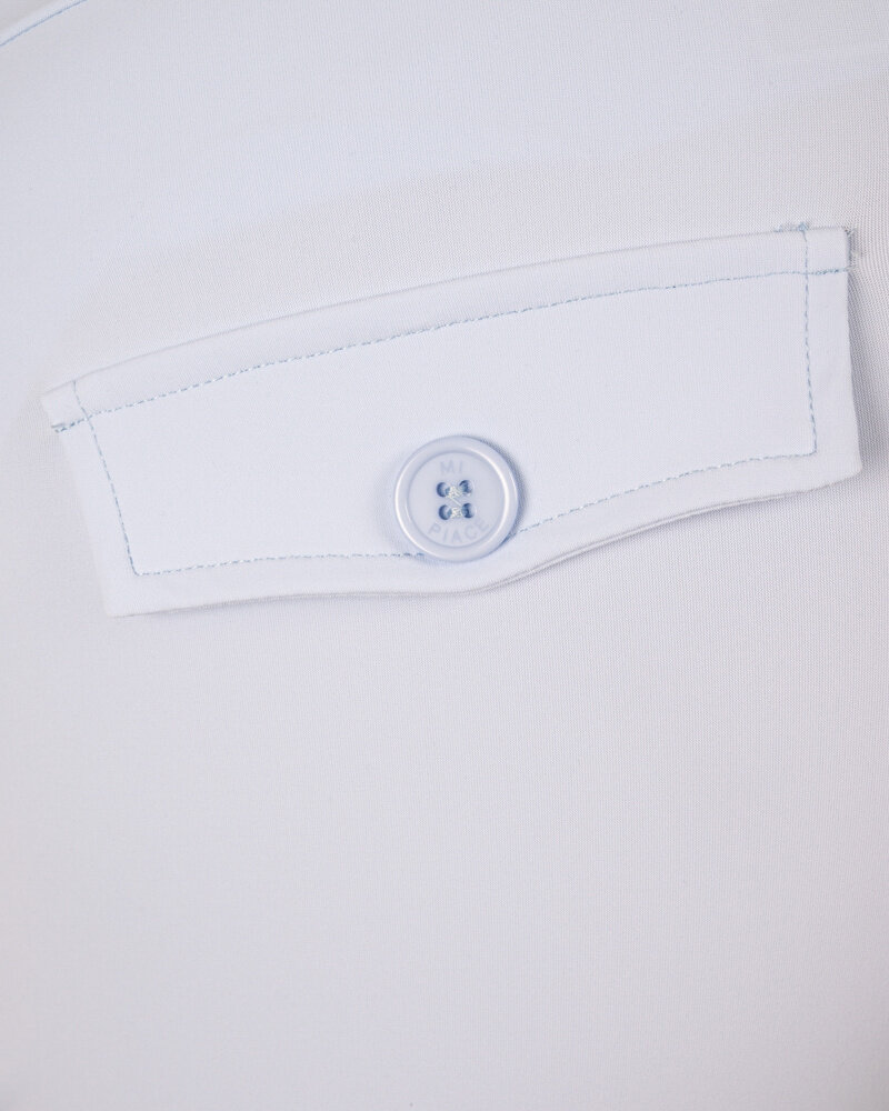 Lichtblauwe travelstof pantalon met rechte pijp van Mi Piace