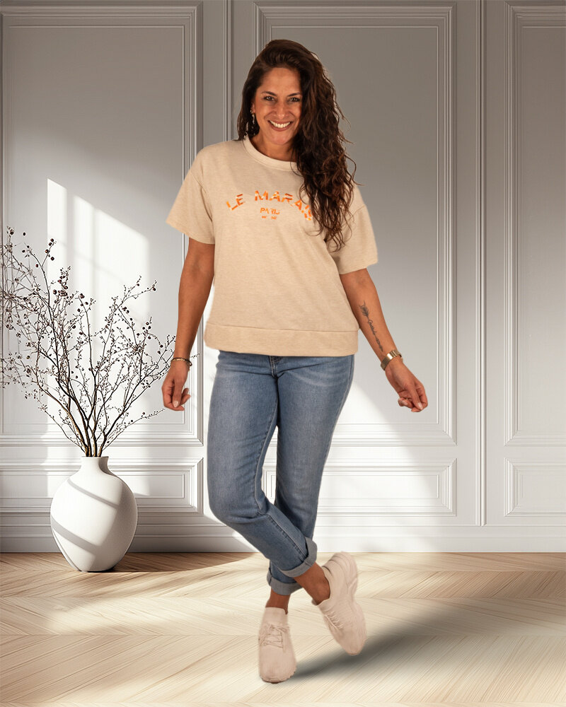 Beige shirt "Le Marais" van Mooij