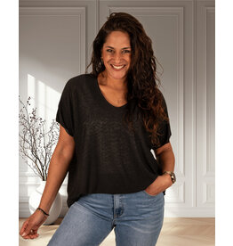 Zwart shirt V-hals