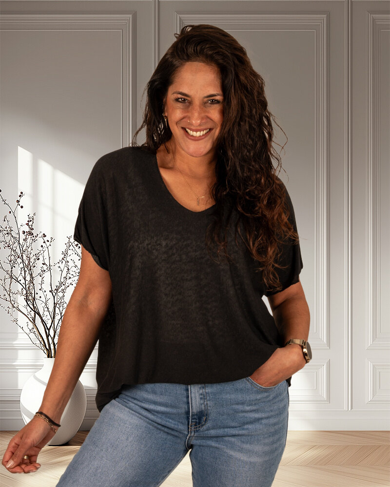Zwart shirt V-hals van Your&Self