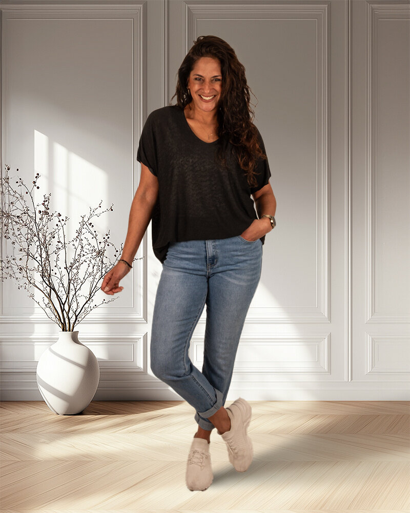 Zwart shirt V-hals van Your&Self