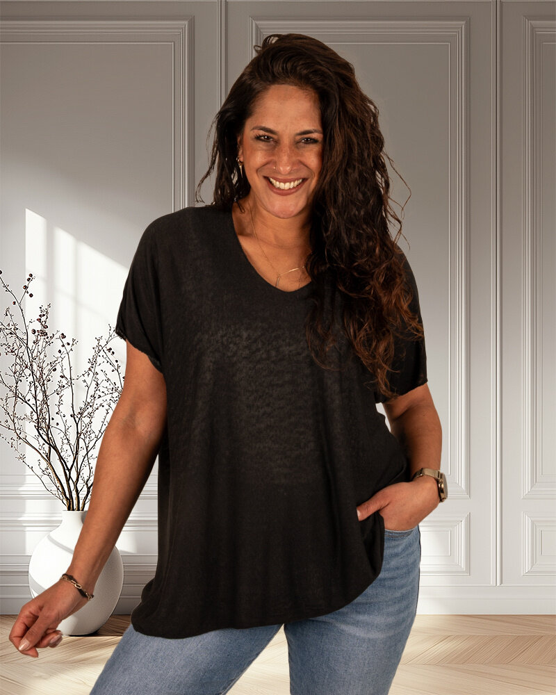 Zwart shirt V-hals van Your&Self