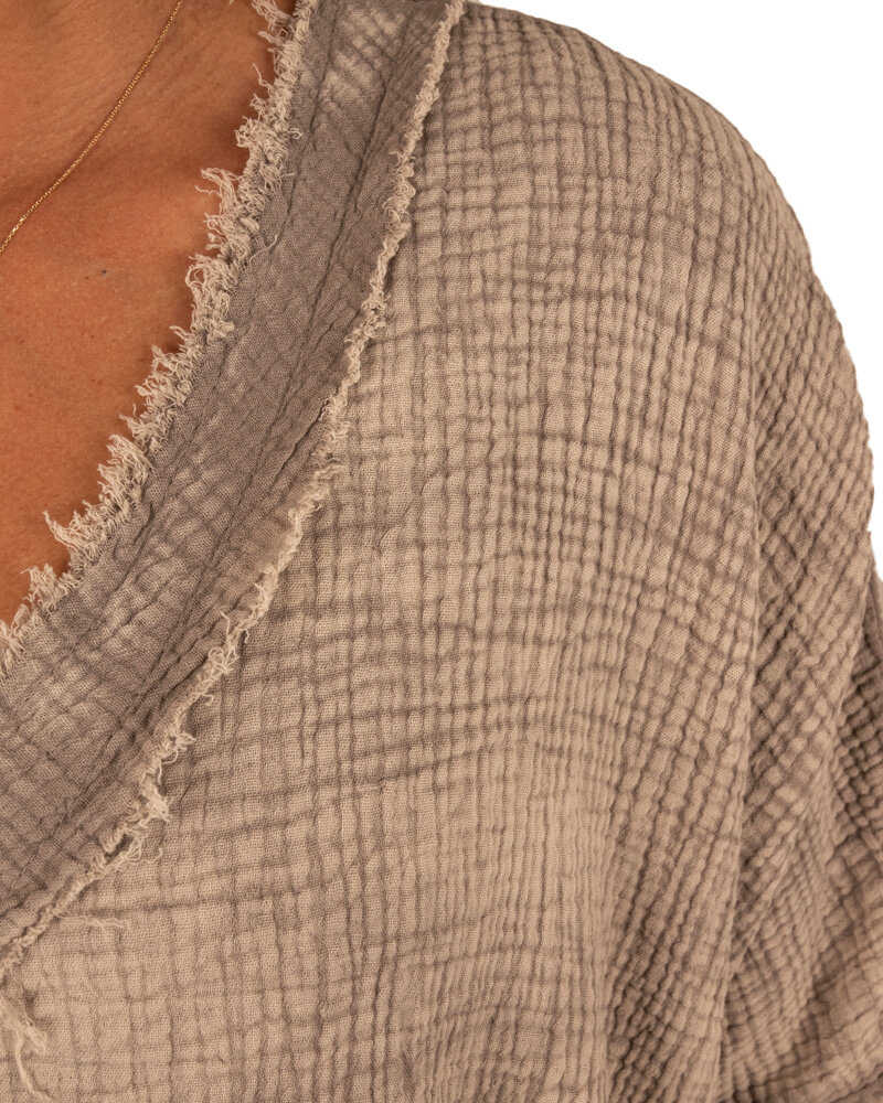 Grijs bigshirt wafelstof van Your&Self