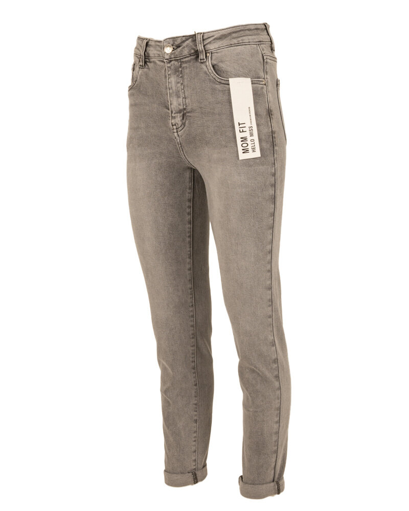Light grey high waist mom jeans van Hello Miss