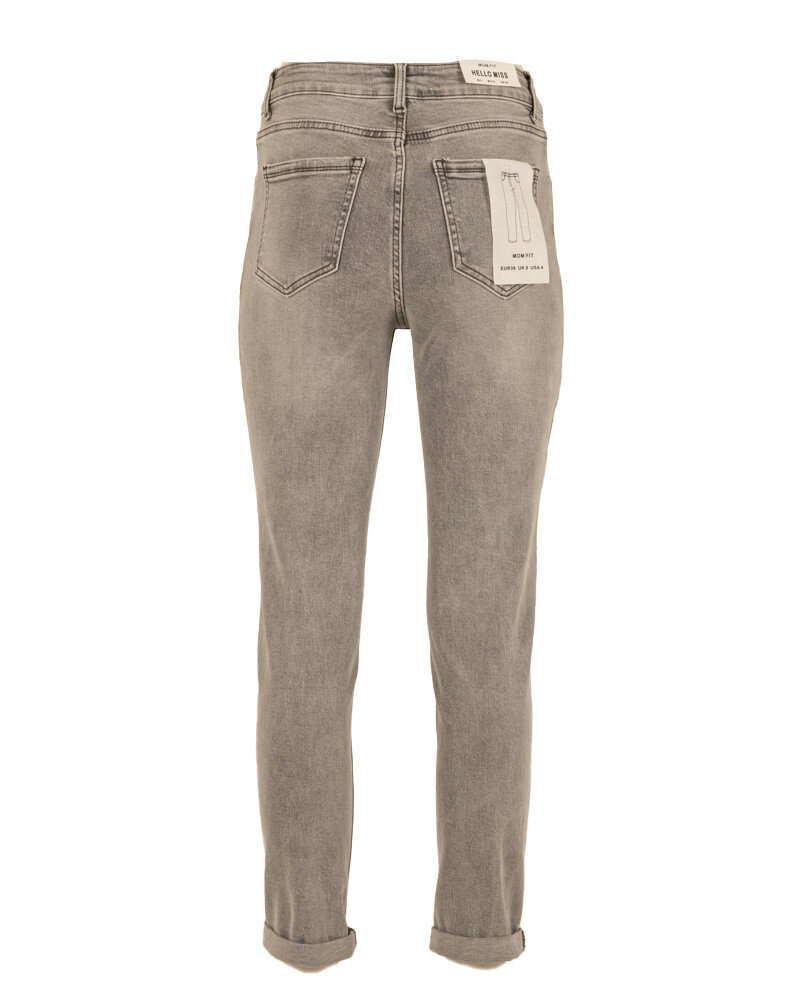 Light grey high waist mom jeans van Hello Miss