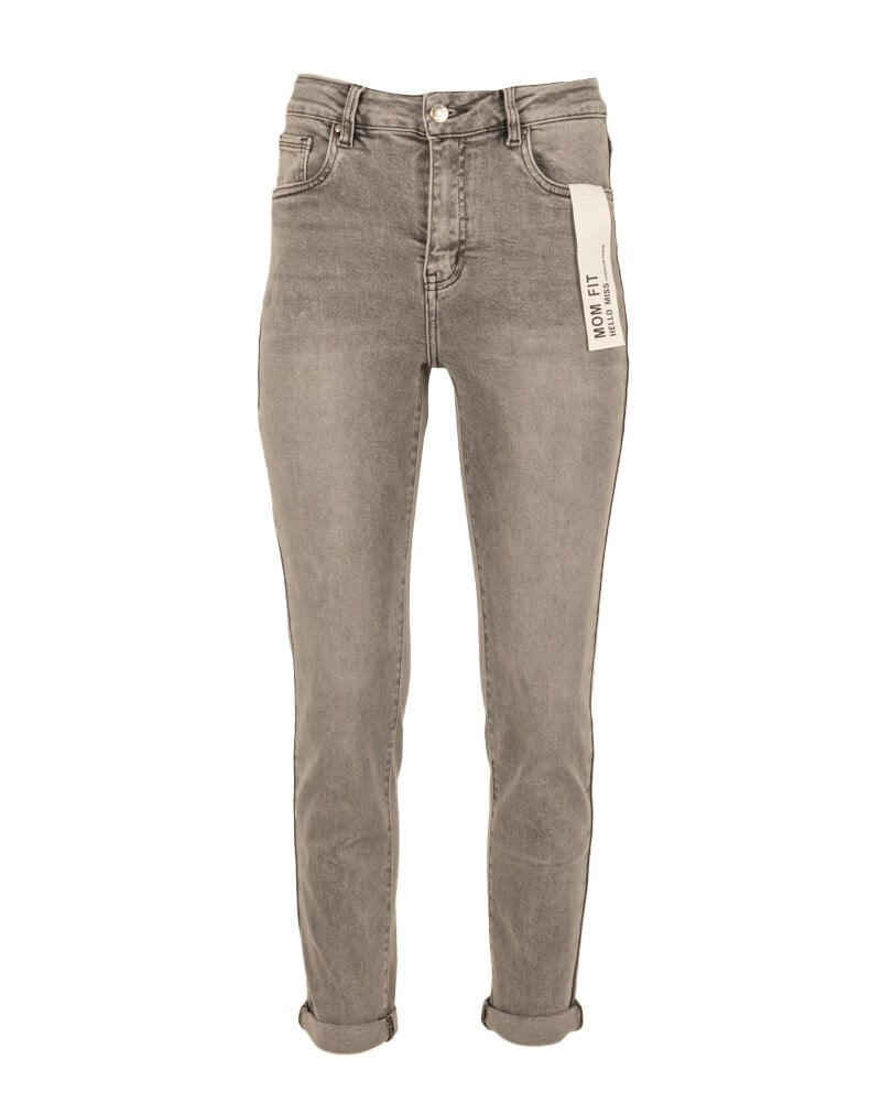Light grey high waist mom jeans van Hello Miss