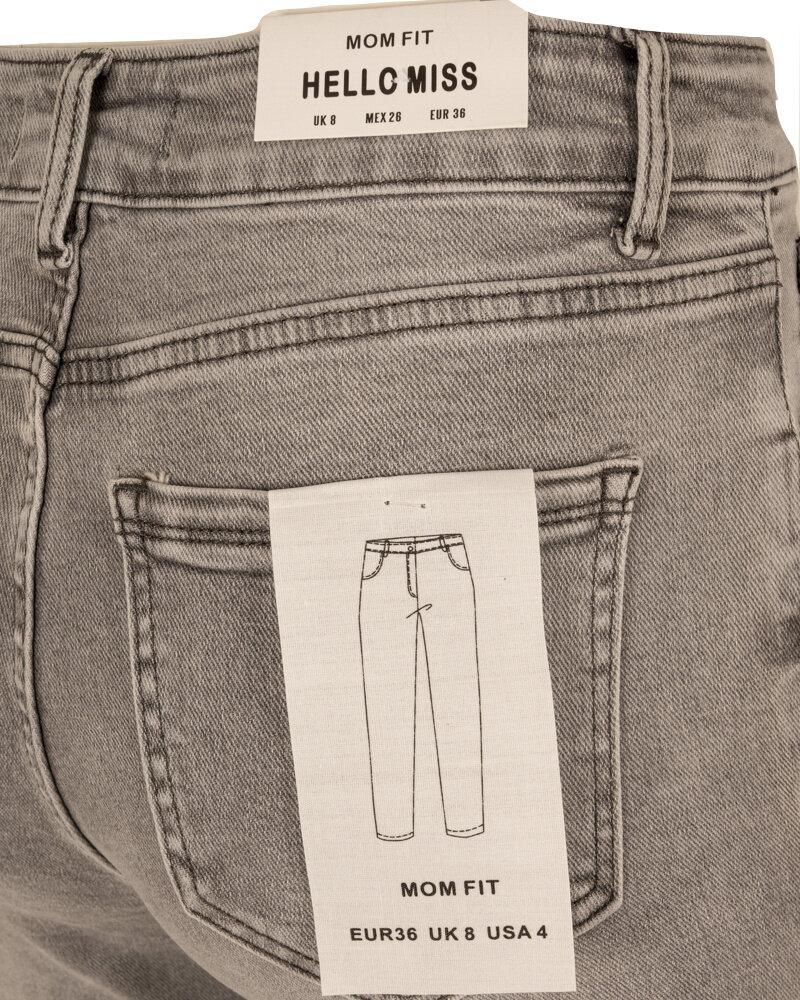 Light grey high waist mom jeans van Hello Miss