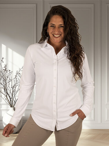 Mi  Piace Witte travelstof blouse van Mi Piace