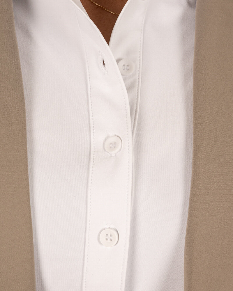 Witte travelstof blouse van Mi Piace