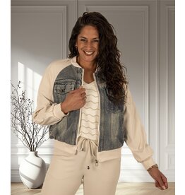 Jeans/beige bomberjack