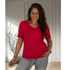 Gemma Ricceri Rood basis shirt V-hals